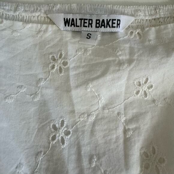 Walter‎ Baker Top Eyelet Blouse White Puff Sleeve Empire Waist Size S - Picture 6 of 10